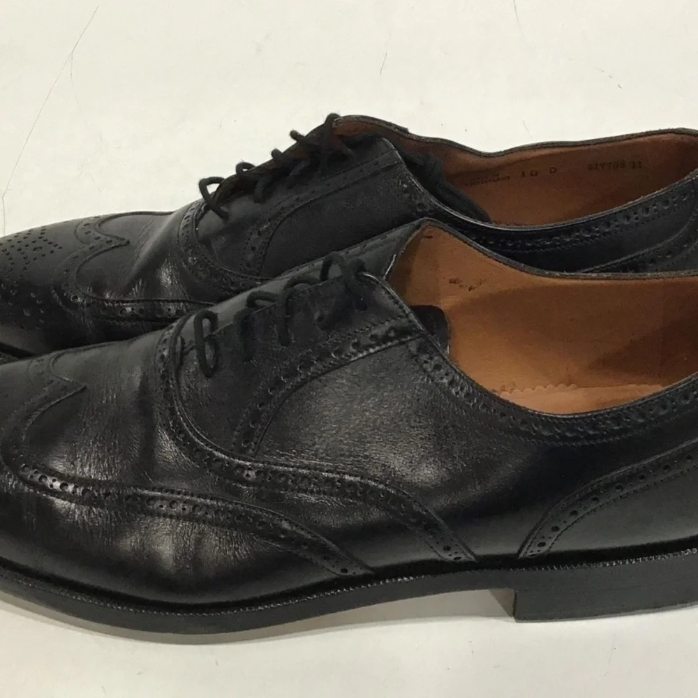 Bally Classic Black Leather Men's Wingtips Dress Shoes Size 10D